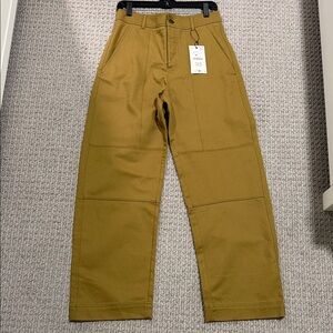 NWT Zara Women's Cargo Jeans in Mustard Brown size S